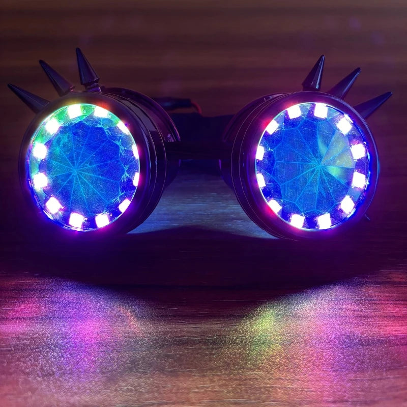 New High Quality Recharge Rezz Led glasses Lightup Goggle Full Color Spectrum Rave Eye Costume Props Nightclub Party Celebration