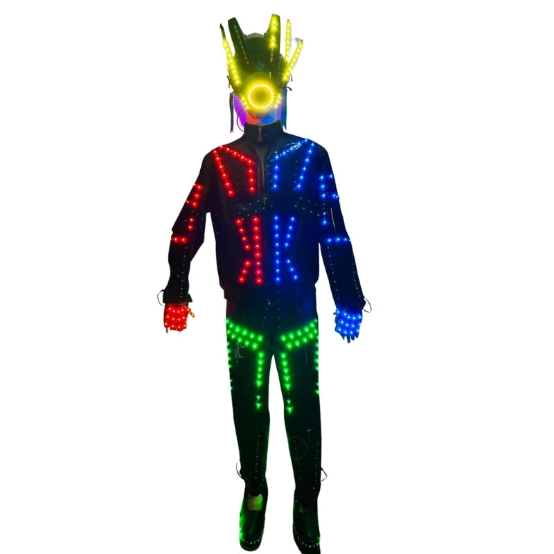 New LED Suits Lighting Up Costumes Luminous Clothing Dancing Dress For Nightclub Dance Show Celebration Party Entertainment Even