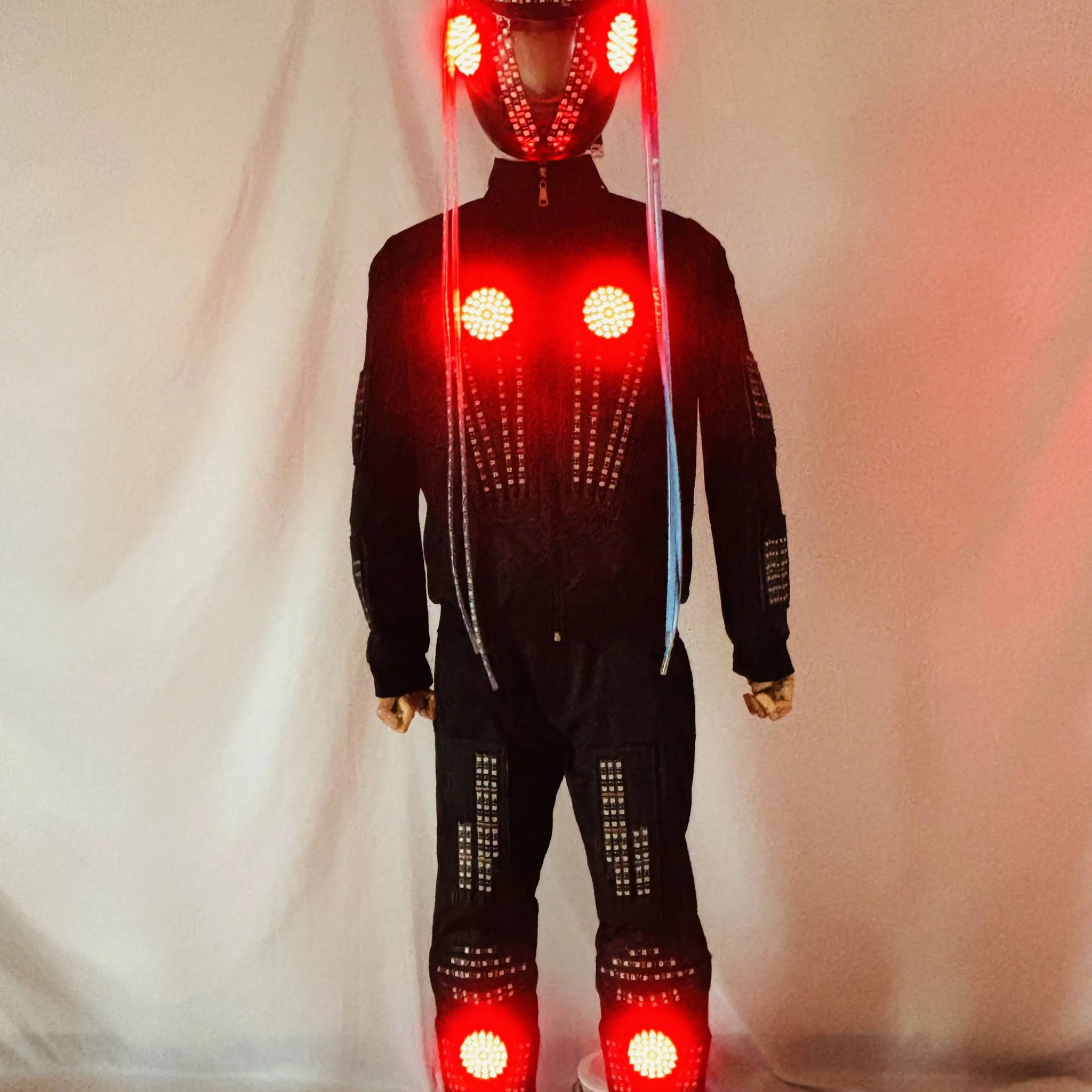 NEW LED RGB Remote Control Led Flashing Robot Suits Luminous Armor Nightclub Bar Light Show Helmet