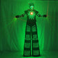 David Guetta LED Robot Suit Light-Up Stilts Walker Costume Luminous Dance Clothing Laser Gloves CO2 Gun Jet Machine Performance