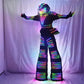 Colorful LED Luminous Robot Dance Wear Unisex Kryoman and David Guetta Stilt Suit for Adults for Performance and Events