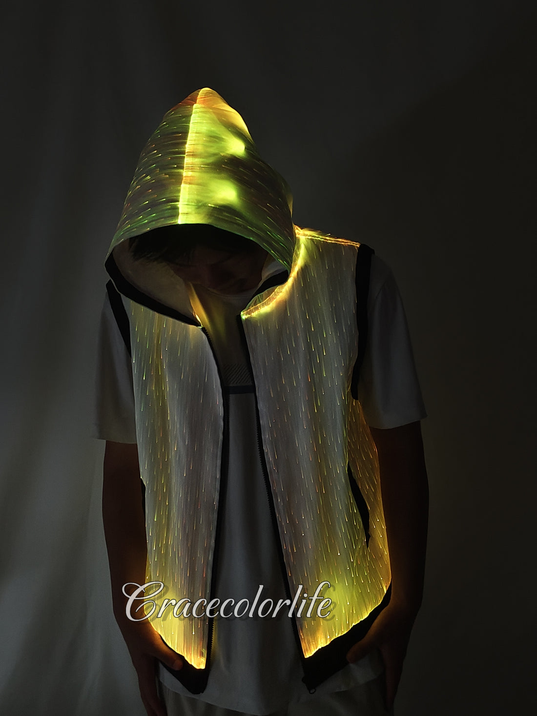 LED Colorful Glowing Jacket Coat Men Coat Y2K High Street Luminous Vest Coat Party Nightclub DJ Stage Dance Circus Show Wear
