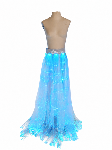 Women’s Custom Made Glowing Fiber Optic Skirt LED Light Up Costume for Dance Performance Festival Party Wear