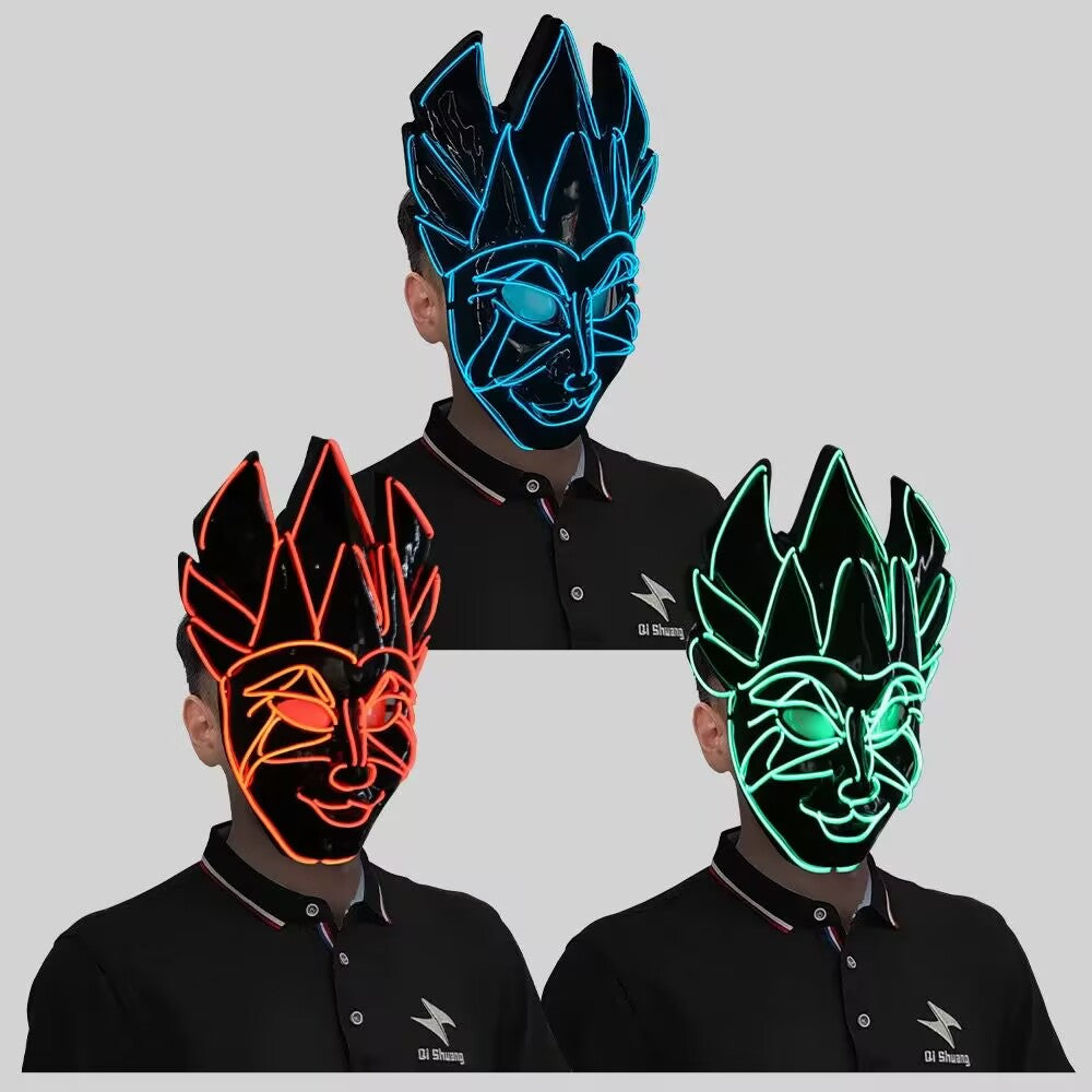 Halloween Carnival Party Costume Decoration Luminous LED Light up Mask Glow Party Masks Performance Wear