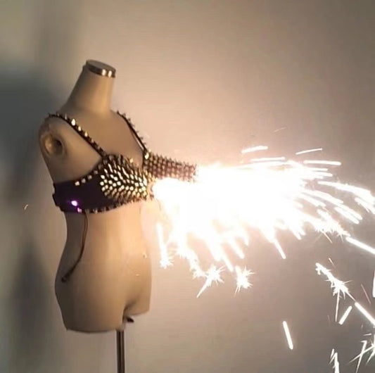 Disfraces de mujer sexy sujetador de fuego en aerosol / traje de discoteca / vestido de discoteca / vestido de discoteca