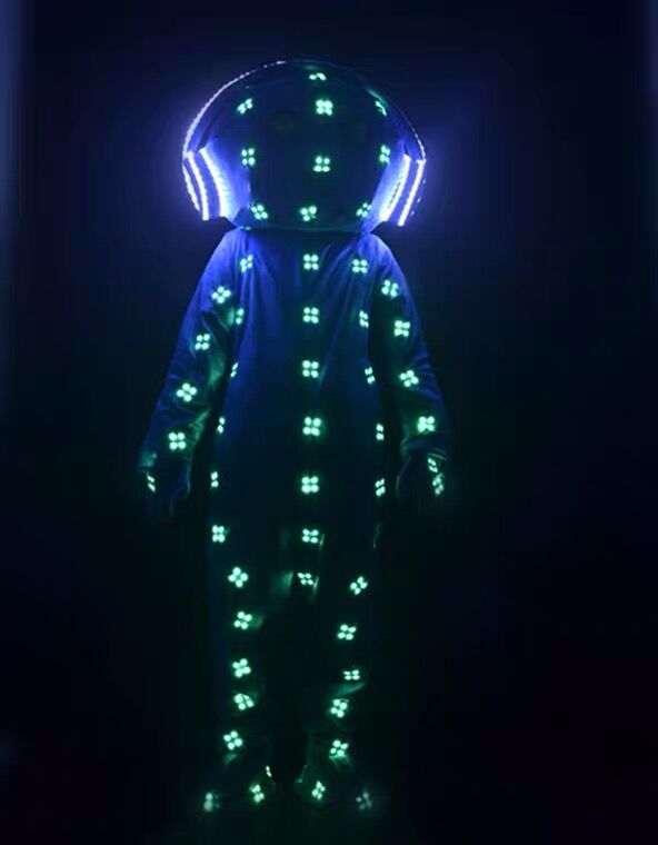 Led Doll Costume Big Head Stage Clothing DJ luminous Light Dress Performance Dance Jumpsuit Nightclub