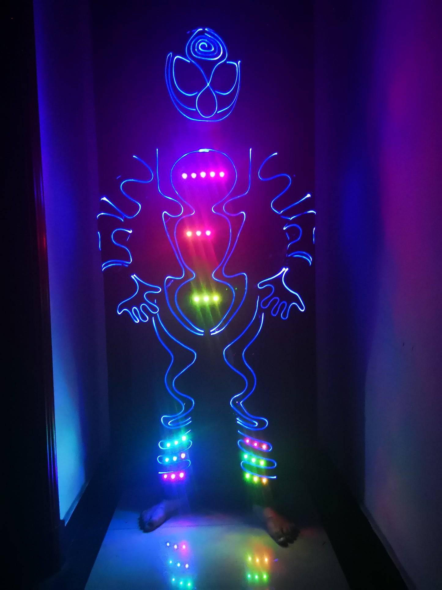 Traje de baile LED de fibra óptica