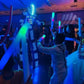 Vestido de Cosplay LED Robot Stilts Walker disfraz club nocturno puesta en escena traje