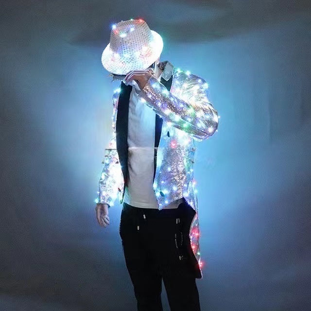 Led Tux LED Tuxedo magician Party Host Luminous Costumes