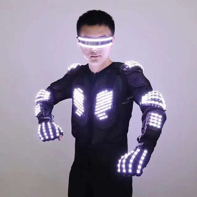 Nuevo traje de chaquetas luminosas de armadura LED