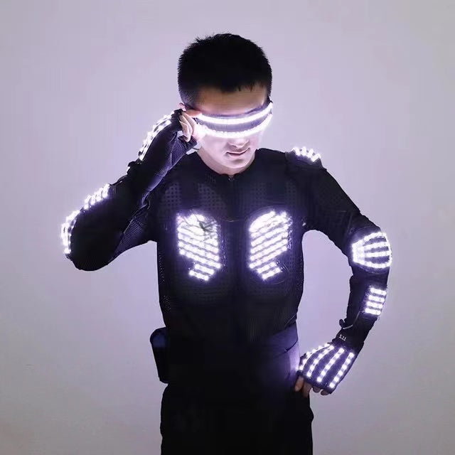 Nuevo traje de chaquetas luminosas de armadura LED