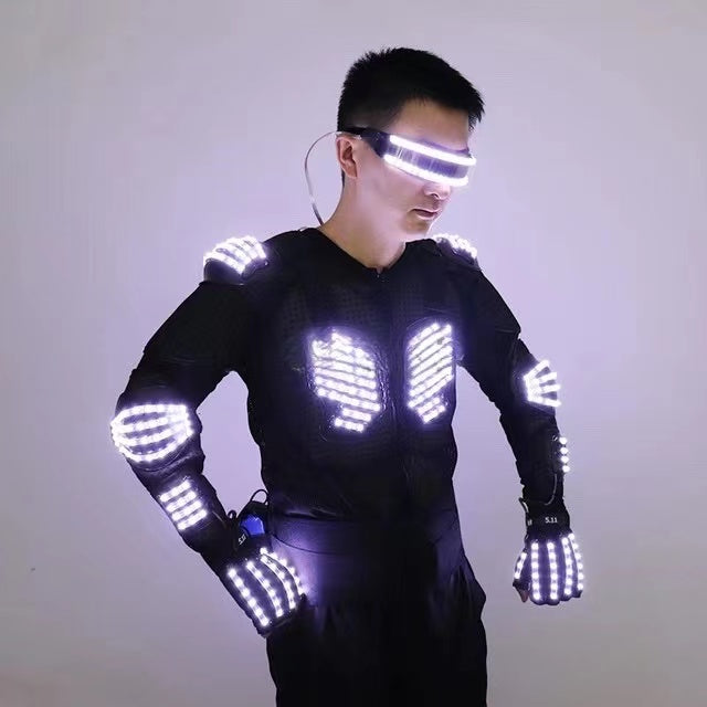 Nuevo traje de chaquetas luminosas de armadura LED