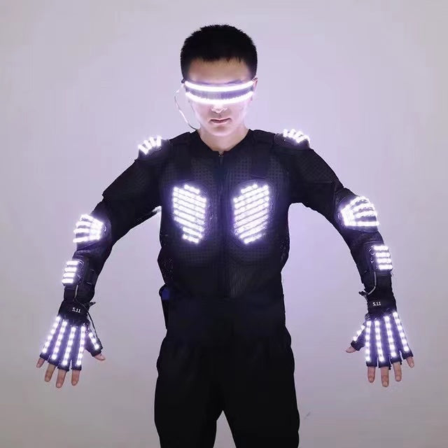 Nuevo traje de chaquetas luminosas de armadura LED