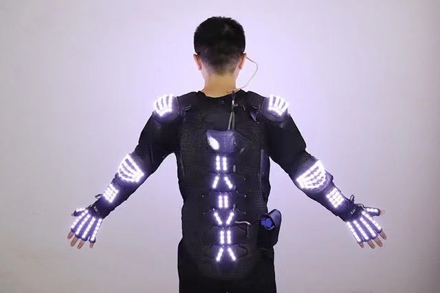 Nuevo traje de chaquetas luminosas de armadura LED