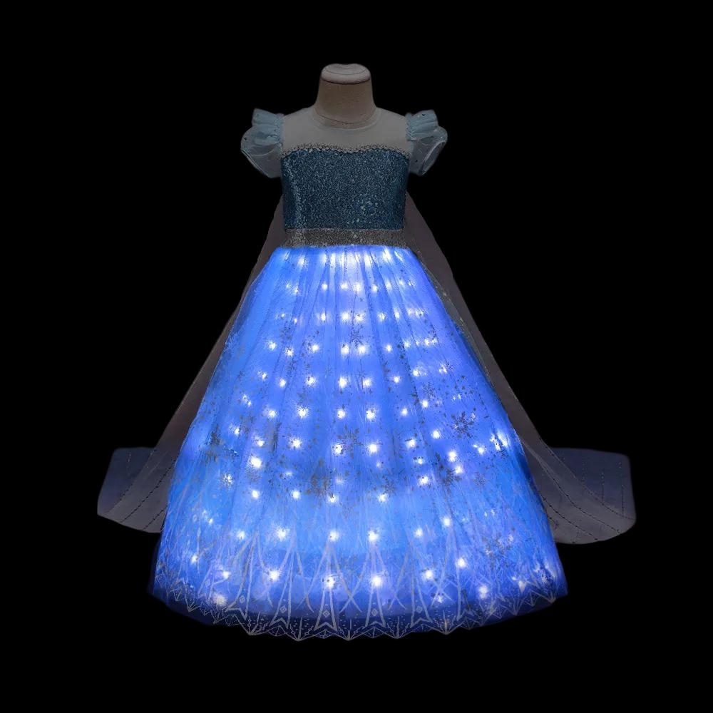 Frozen Princess Elsa LED Light Up Dress for Girls Kids