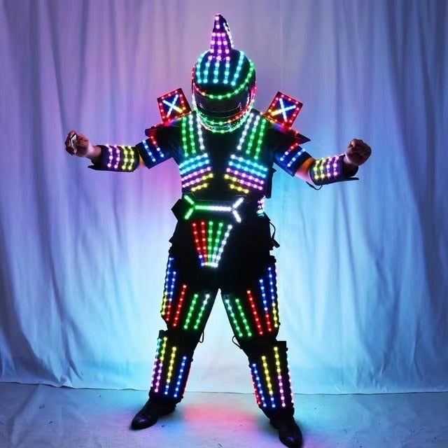 Traje de robot LED a todo color Traje de baile de escenario