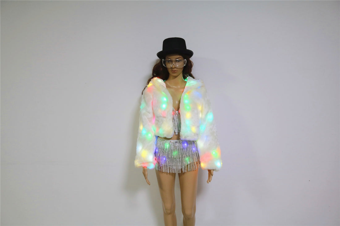 LED Costume for Women Luminous Bra Shorts Set