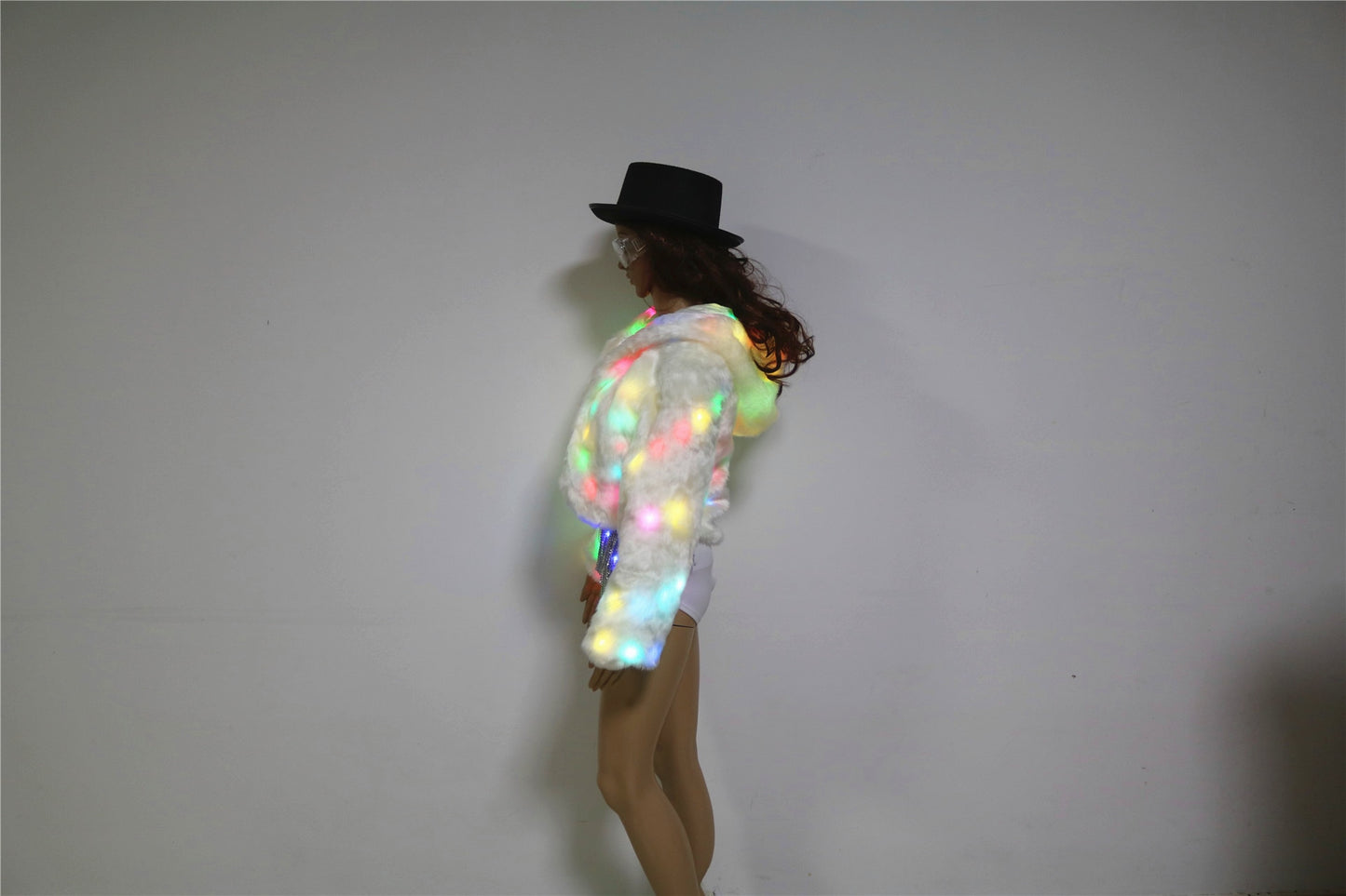 Disfraz LED para mujer Conjunto de pantalones cortos con sujetador luminoso