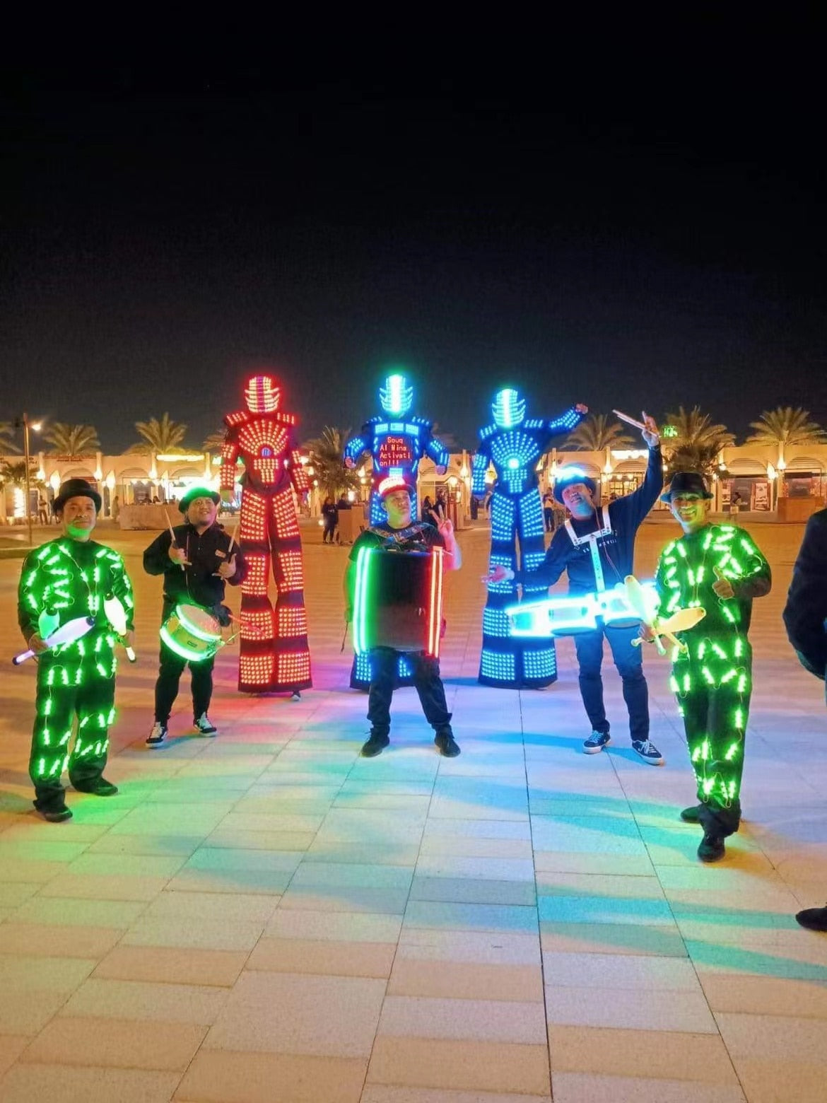コスプレドレス LED ロボット竹馬ウォーカー衣装ナイトクラブステージパフォーマンススーツ