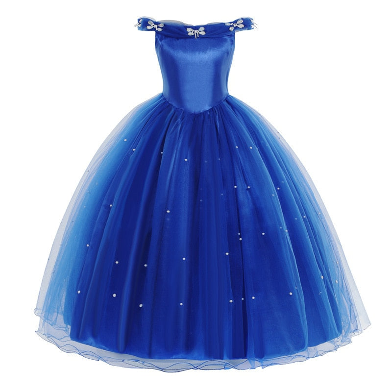 Vestido de princesa Cenicienta con luz LED para niñas para fiesta de cumpleaños de Navidad