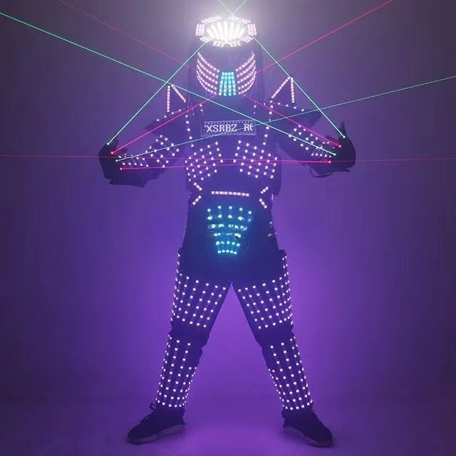 RGB 発光鎧ナイトクラブバーライトショーメカニカルダンス LED 服ジャケット