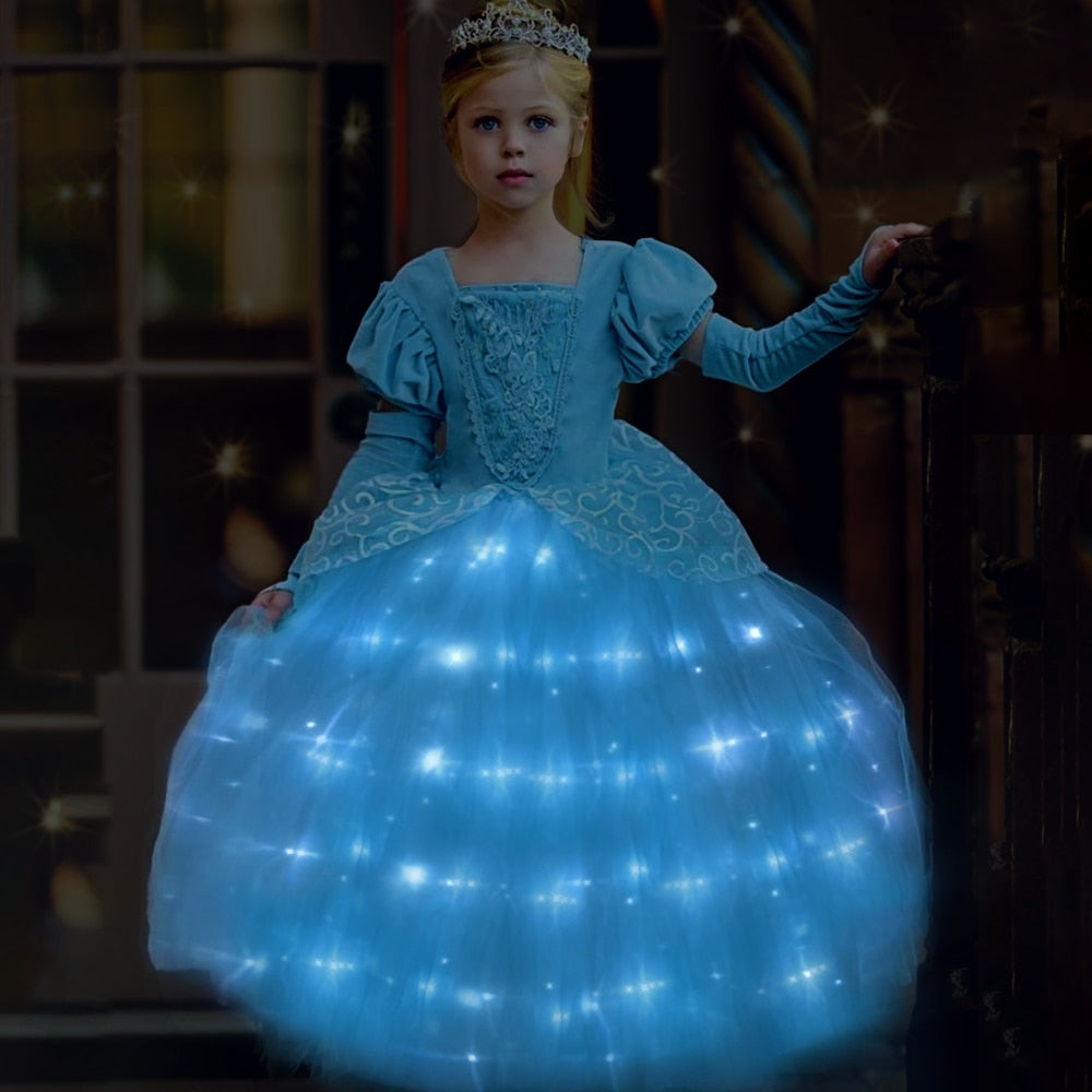 Vestido de Cenicienta con luz LED