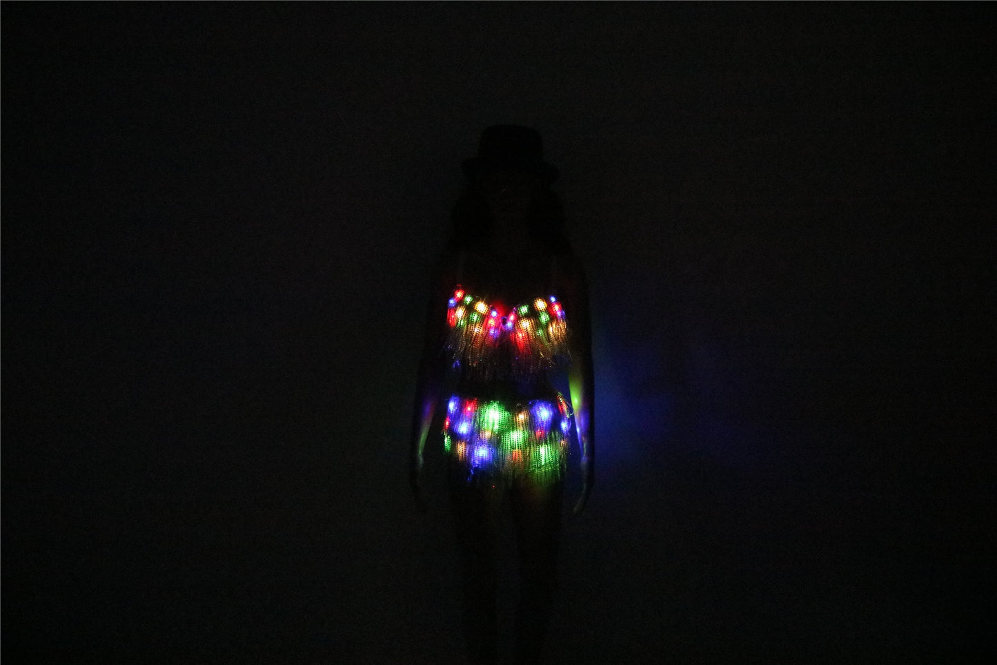 LED Costume for Women Luminous Bra Shorts Set