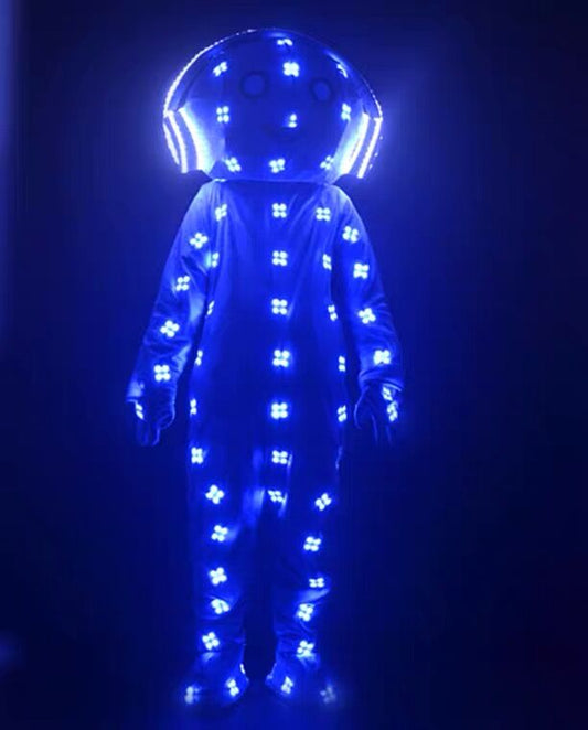 LED 人形衣装ビッグヘッドステージ服 DJ 発光ライトドレスパフォーマンスダンスジャンプスーツナイトクラブ