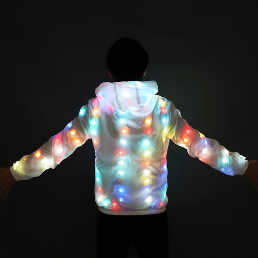 Traje luminoso LED de abrigo colorido