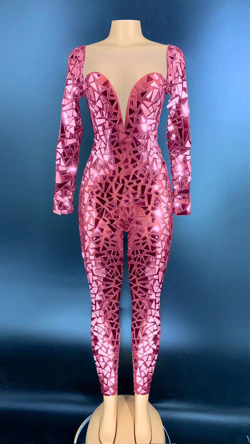 7 Colors Bling Mirrors Jumpsuit