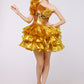 Women dance DS costume gold silver lighting sequins sexy dress