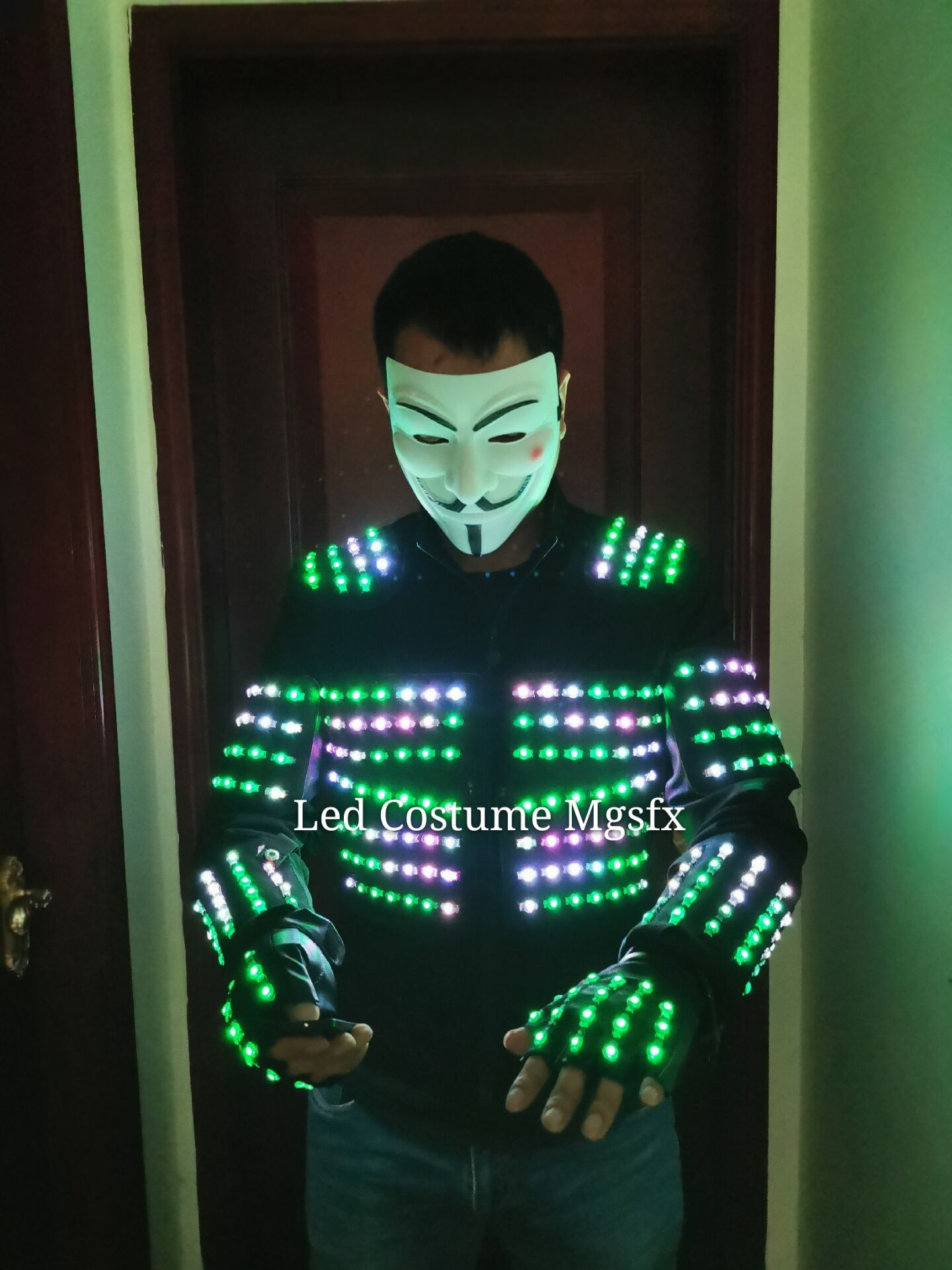 RGB led light Jacket / DJ led costume LED Light up dress Luminous jackets Nightclub suits