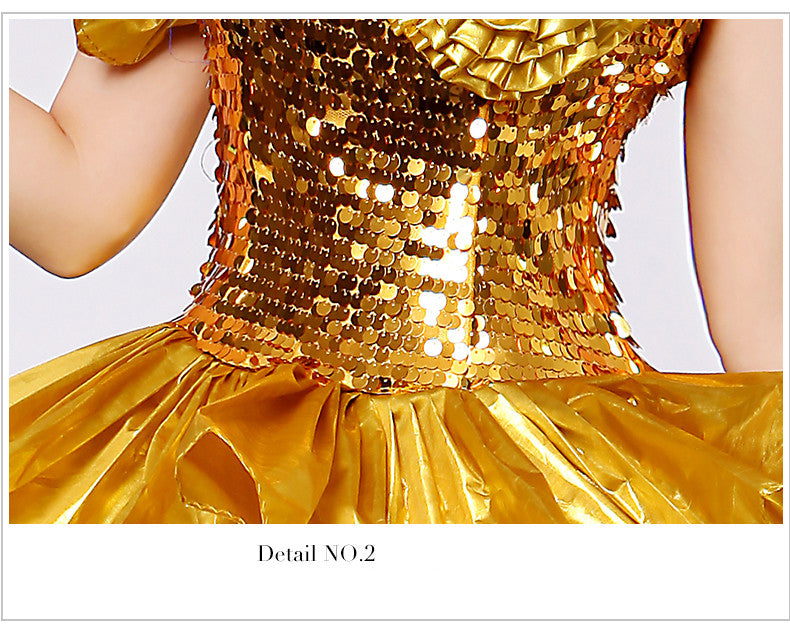 Women dance DS costume gold silver lighting sequins sexy dress