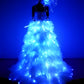 Women White led dance Clothing Girls LED Wedding dress LED Light Suits Luminous Costumes