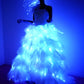 Women White led dance Clothing Girls LED Wedding dress LED Light Suits Luminous Costumes