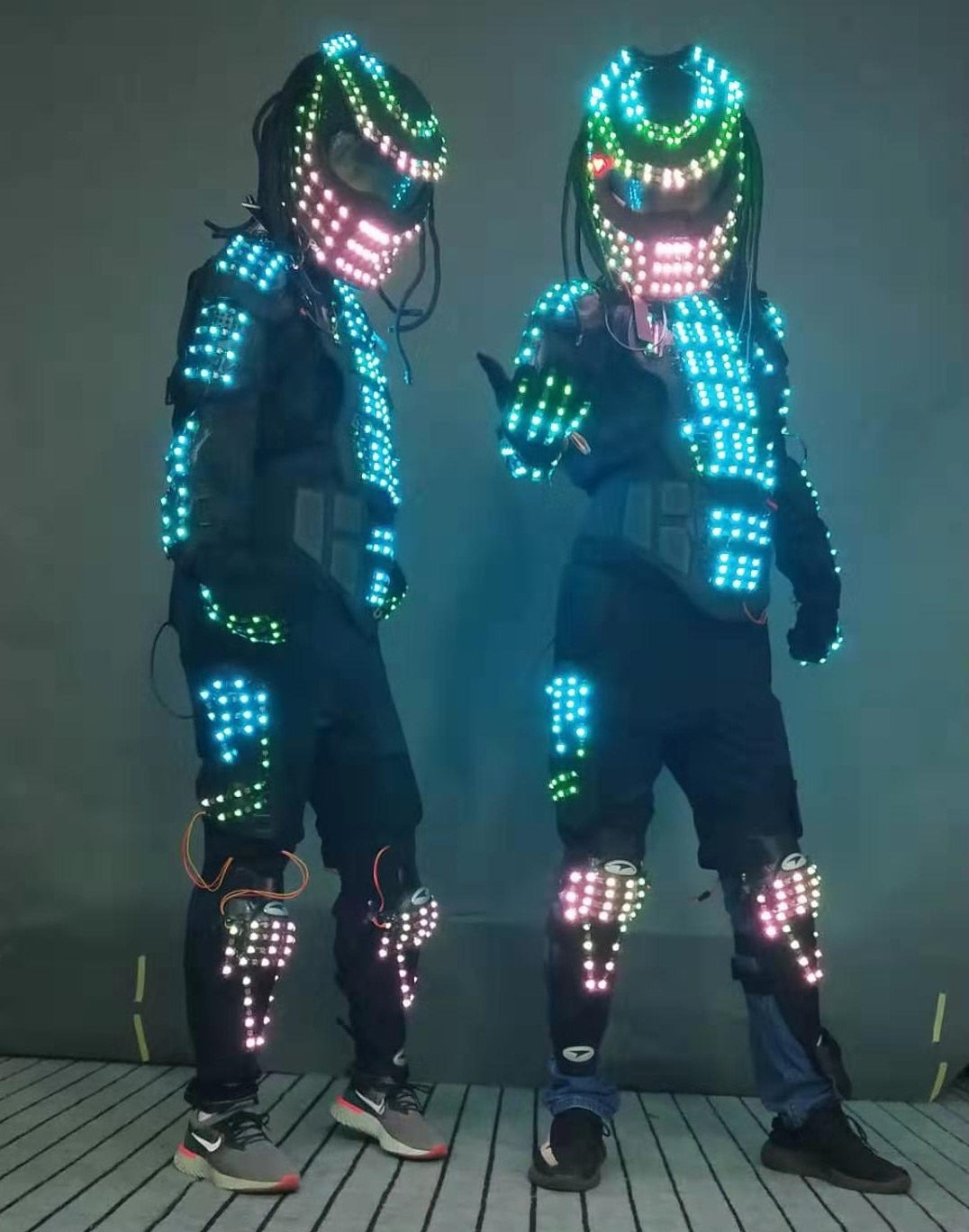 Led Intigrated Clothes Mechanical Dance LED Clothes RGB Luminous Armor For Nightclub Show