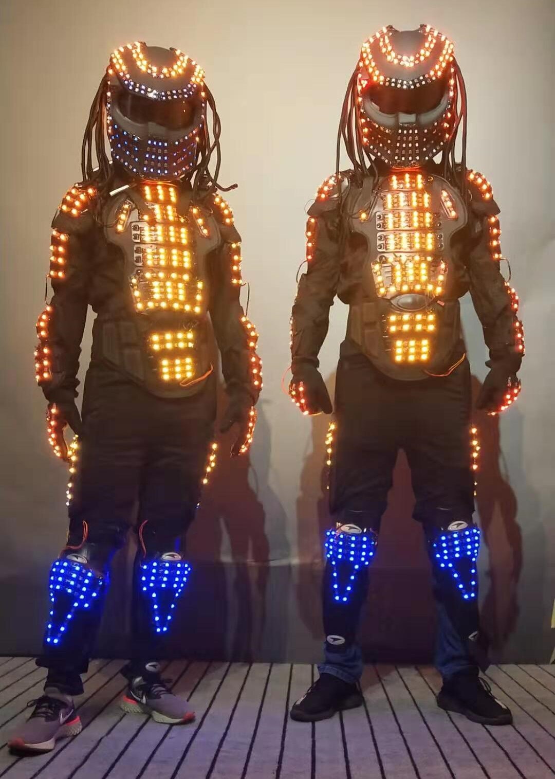 Dancing Rgb Man Mechanical Dance LED Clothes RGB Luminous Armor For Nightclub Show
