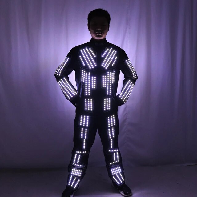 Recién llegado, trajes de actuación de baile LED para hombres, mujeres, espectáculo de DJ, ropa ligera