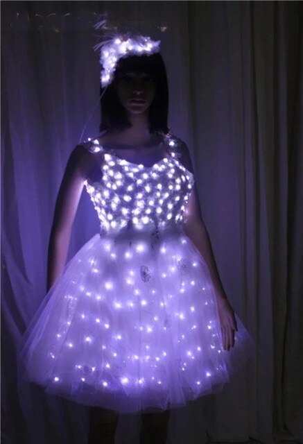 LED コスチューム バレエ チュチュ LED ドレス ダンス スカート ウェディング パーティー