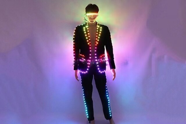 Traje de LED de control remoto digital para alojamiento de escenario de boda