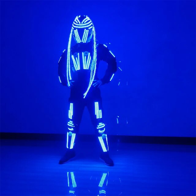 RGB Remote Control Led Flashing Robot Suits Luminous Armor Nightclub Bar Light Show Helmet