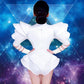 Women White Bodysuit Jazz Dance Costumes Bar Dj Dancers Sexy Nightclub DS Singer Hiphop Clothes Color Diamons Outfit Stage Wear