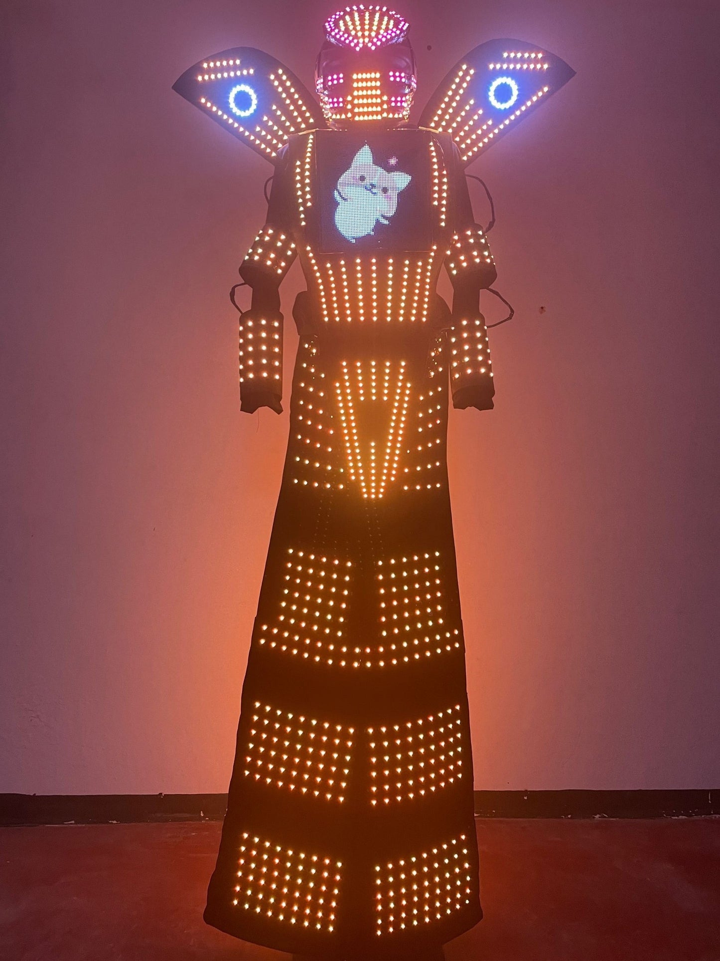 2022 NewLED スクリーンロボット衣装ライトアップドレス発光光服竹馬ウォーカーダンススーツナイトクラブステージパフォーマンス