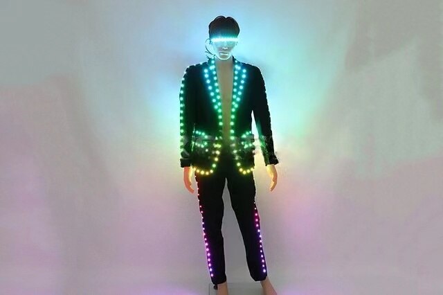 Traje de LED de control remoto digital para alojamiento de escenario de boda