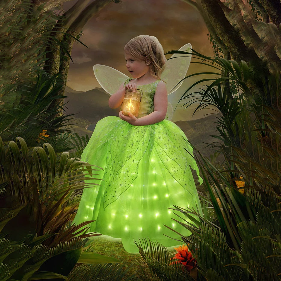 Tinker Bell LED Light Up Dress Ropa navideña para niños