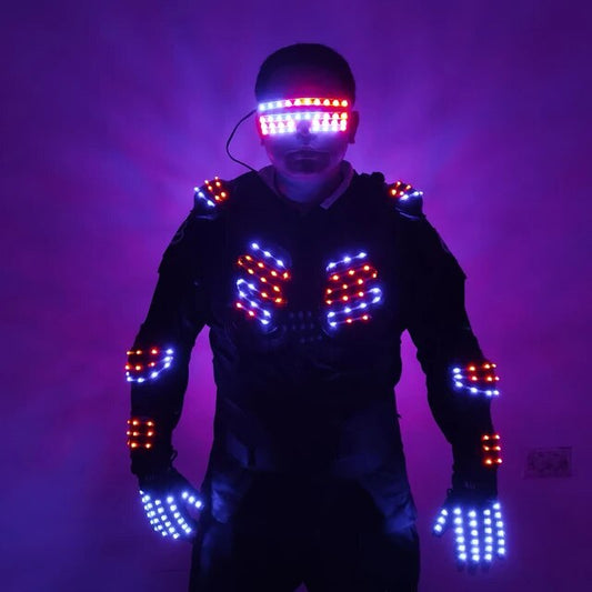バー DJ MC パフォーマンスロボット男性スーツ Led 衣装社交服