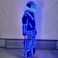 Nightclub Bar party LED Luminous Dance Costume Clothes With Led Helmet Glowing Robot Suit Stage Performance Clothing Dancewear