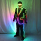 Full Color Pixel LED Lights Jacket Coat Stage Dance Costume Tron RGB Light Up Stage Suit Outfit