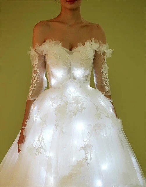 Nuevo diseño de vestido de novia luminoso led