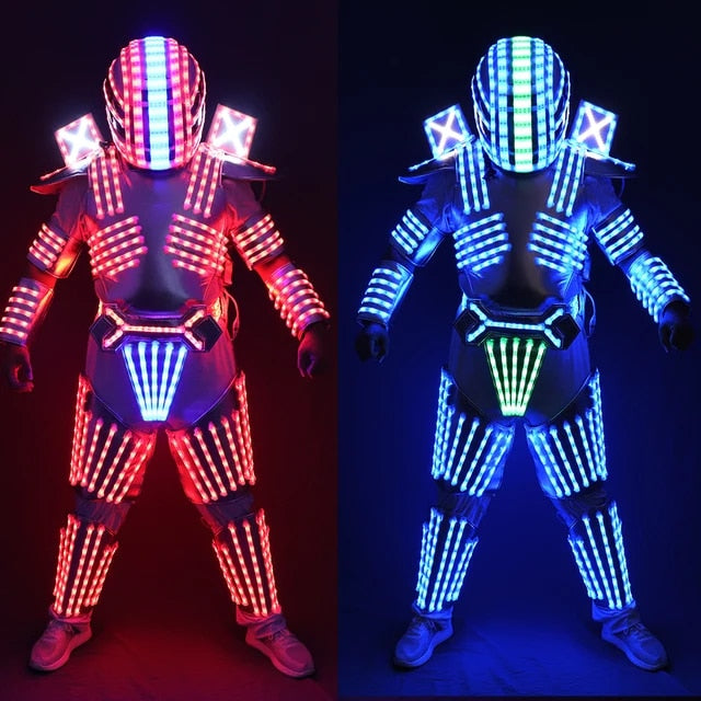 Men LED Luminous Clothing Dance Wear RGB For Night Clubs Party KTV Supplies